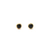 Black Spinel | Rose Cut & Gold Earrings