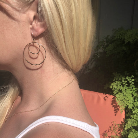 Champagne | Tiered Gold Hoop Earrings
