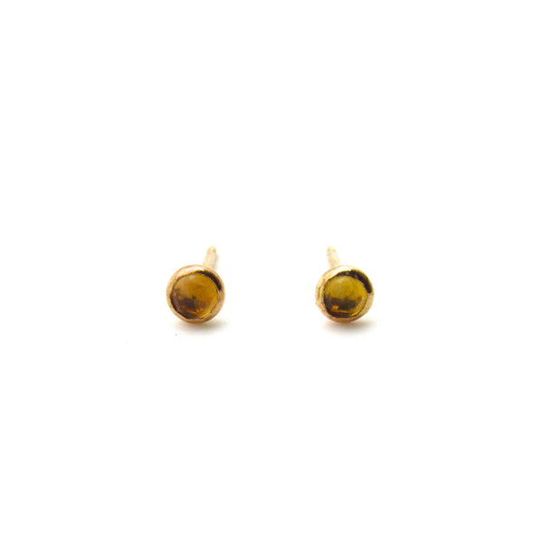 Golden Citrine | Rose Cut & Gold Earrings