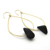 sea glass and gold teardrop earrings