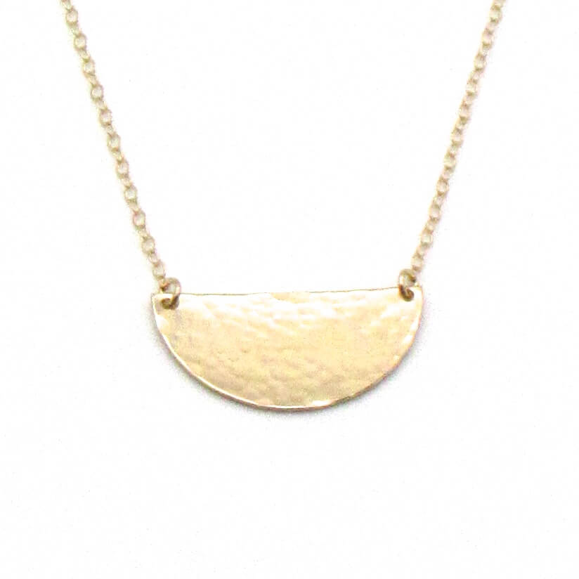 Half Sun | Gold Necklace-Hammered-Ingrid Caduri Jewelry