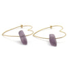 Heart Hoop Earrings | Rare Lavender Sea Glass & Gold