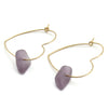 Heart Hoop Earrings | Rare Lavender Sea Glass & Gold