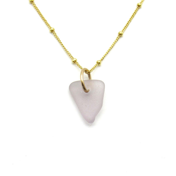 June | Purple Sea Glass + Gold Necklace