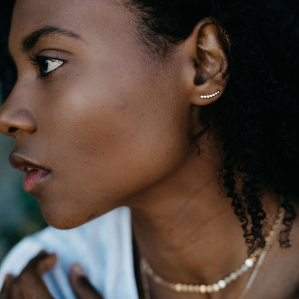 Stardust | Gold Climber Earrings-Ingrid Caduri Jewelry
