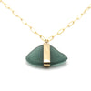 Cheri | Teal Sea Glass Gold Necklace