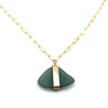 Cheri | Teal Sea Glass Gold Necklace