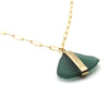 Cheri | Teal Sea Glass Gold Necklace