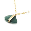 Cheri | Teal Sea Glass Gold Necklace