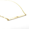 Dainty Heart | Hammered Bar | Gold Necklace