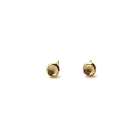 White Topaz | Rose Cut & Gold Earrings