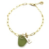 Customizable Sea Glass Charm Bracelet Made with 14 Karat Gold Fill