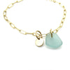 Customizable Sea Glass Charm Bracelet Made with 14 Karat Gold Fill