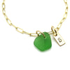 Customizable Sea Glass Charm Bracelet Made with 14 Karat Gold Fill