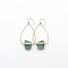 Ada | Sea Glass + Gold Earrings-Aqua-Ingrid Caduri Jewelry