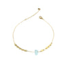 Dorothee | Sea Glass + Gold Anklet-Aqua-Ingrid Caduri Jewelry