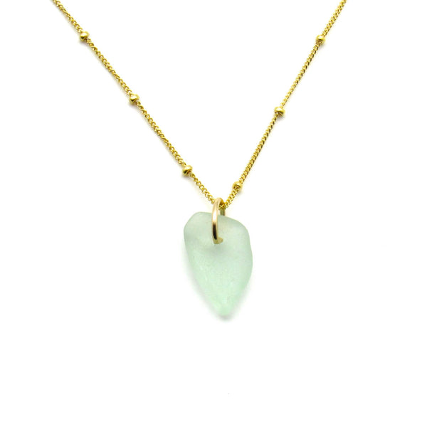 June | Sea Glass + Gold Necklace