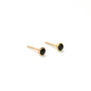 Black Spinel | Rose Cut & Gold Earrings