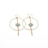 Coco | Sea Glass + Gold Hoop Earrings-Aqua-Ingrid Caduri Jewelry