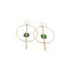 Coco | Sea Glass + Gold Hoop Earrings-Emerald Green-Ingrid Caduri Jewelry