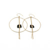 Coco | Sea Glass + Gold Hoop Earrings-Deep Olive-Ingrid Caduri Jewelry