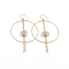 Coco | Sea Glass + Gold Hoop Earrings-Frosty White-Ingrid Caduri Jewelry