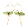 Cailey | Sea Glass + Gold Earrings-Sage-Ingrid Caduri Jewelry