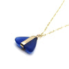 Dainty gold layerable necklace with rare cobalt sea glass