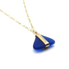Dainty gold layerable necklace with rare cobalt sea glass