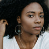 Coco | Sea Glass + Gold Hoop Earrings-Aqua-Ingrid Caduri Jewelry