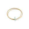 hammered gold bangle bracelet with sea glass