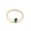 hammered gold bangle bracelet with sea glass