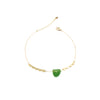 Dorothee | Sea Glass + Gold Anklet-Emerald Green-Ingrid Caduri Jewelry