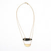 Frida | Sea Glass + Gold Necklace-Deep Olive Green-Ingrid Caduri Jewelry