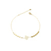 Dorothee | Sea Glass + Gold Anklet-Frosty White-Ingrid Caduri Jewelry