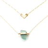 Galy | Sea Glass + Gold Necklace-Aqua-Ingrid Caduri Jewelry