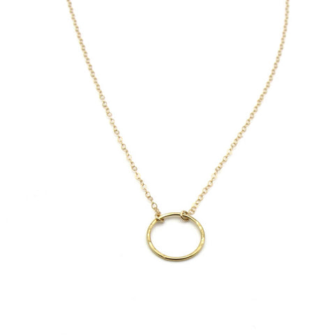 dainty gold ring layerable necklace