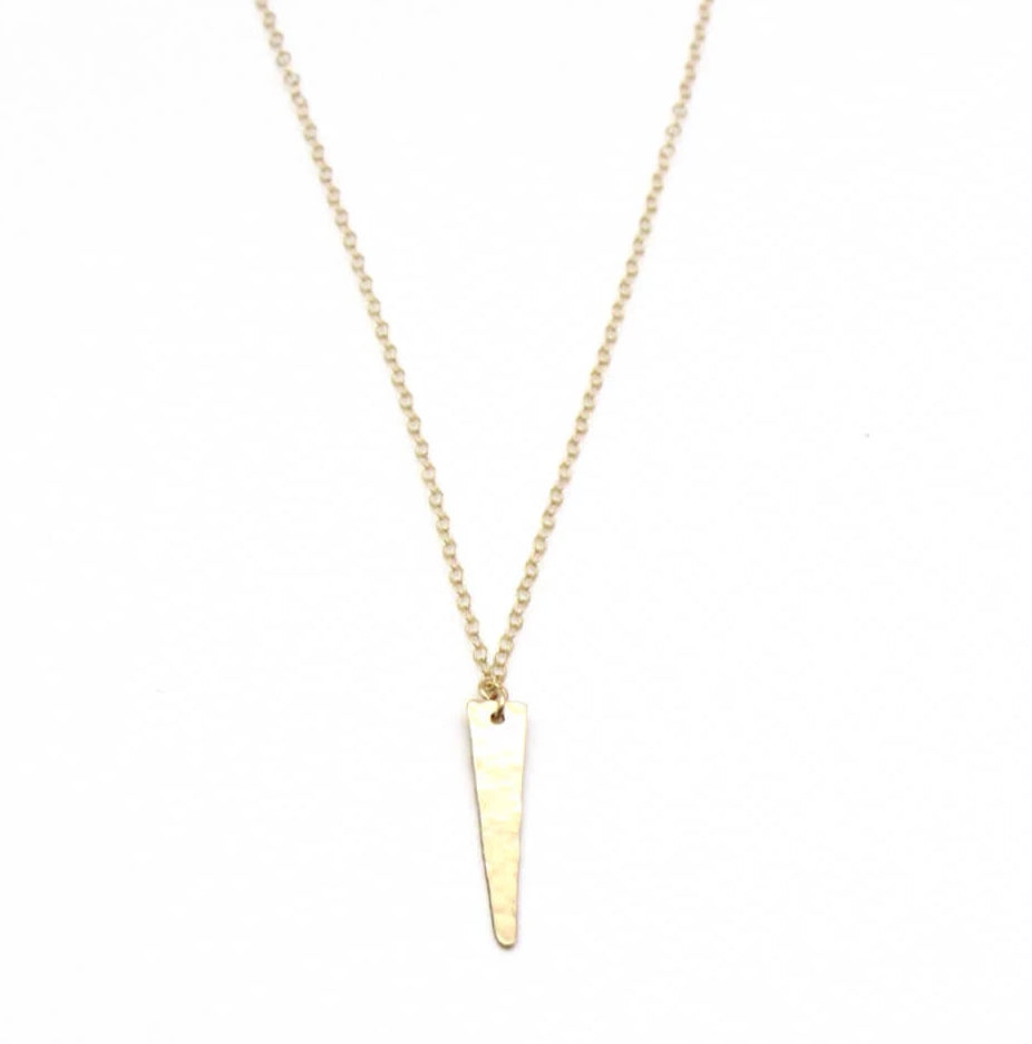 dainty gold jewelry, layerable spike necklace