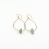 Grace | Sea Glass + Gold Earrings-Aqua-Ingrid Caduri Jewelry