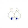 Grace | Sea Glass + Gold Earrings-Cobalt Blue-Ingrid Caduri Jewelry