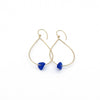 Grace | Sea Glass + Gold Earrings-Cobalt Blue-Ingrid Caduri Jewelry