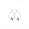 Grace | Sea Glass + Gold Earrings-Emerald Green-Ingrid Caduri Jewelry