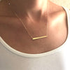 Hammered gold bar layerable necklace