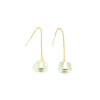 Heidi Earrings | Sea Glass + Gold Threaders-Soft Aqua-Ingrid Caduri Jewelry