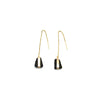 Black Sea Glass Gold Threader Earrings
