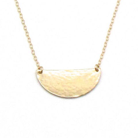 Half Sun | Gold Necklace-Hammered-Ingrid Caduri Jewelry