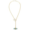 Mia | Sea Glass + Gold Necklace-Cool Aqua-Ingrid Caduri Jewelry