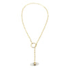 Mia | Sea Glass + Gold Necklace-Frosty White-Ingrid Caduri Jewelry