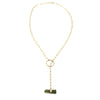 Mia | Sea Glass + Gold Necklace-Deep Olive Green-Ingrid Caduri Jewelry