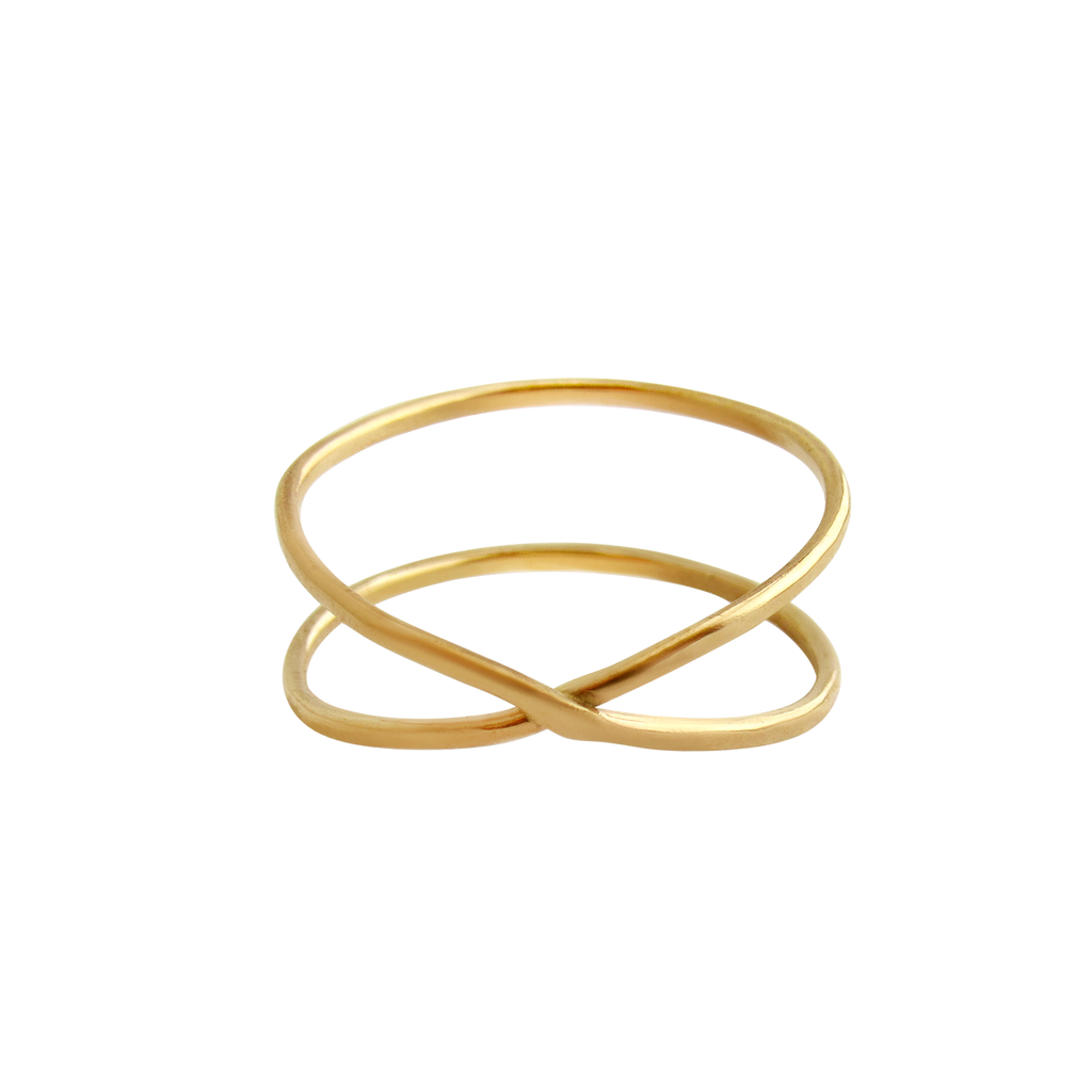 Hammered | Infinity Gold Ring-3-Ingrid Caduri Jewelry